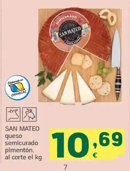HiperDino SAN MATEO queso semicurado pimentón oferta