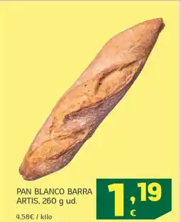 HiperDino Pan blanco barra artis oferta