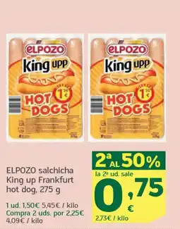 HiperDino ELPOZO salchicha King up Frankfurt hot dog oferta