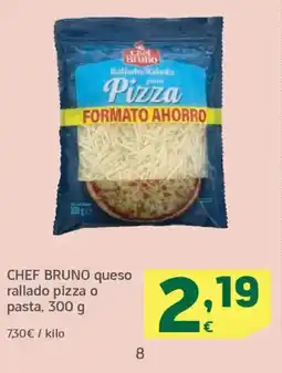 HiperDino CHEF BRUNO queso rallado pizza o pasta oferta