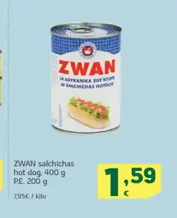 HiperDino ZWAN salchichas hot dog oferta
