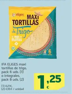 HiperDino IFA ELIGES maxi tortillas de trigo oferta