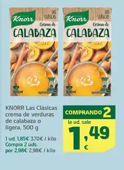 HiperDino KNORR Las Clásicas crema de verduras de calabaza o ligera oferta