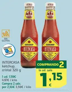 HiperDino INTERCASA ketchup, cristal oferta