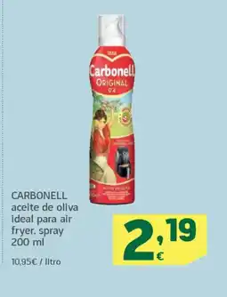 HiperDino CARBONELL aceite de oliva ideal para air fryer, spray oferta