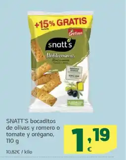 HiperDino SNATT'S bocaditos de olivas y romero o tomate y orégano oferta