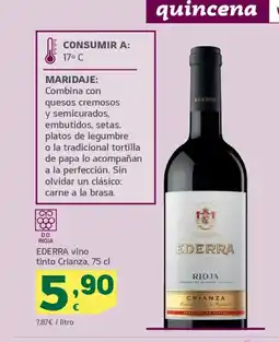 HiperDino EDERRA vino tinto Crianza oferta