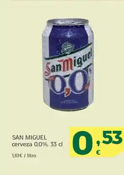 HiperDino SAN MIGUEL cerveza 0,0% oferta