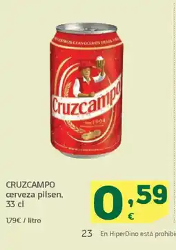 HiperDino CRUZCAMPO cerveza pilsen oferta