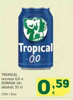 HiperDino TROPICAL DORADA cerveza 0,0 o sin alcohol oferta