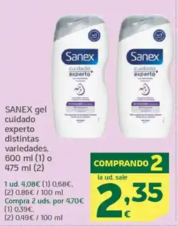 HiperDino SANEX gel cuidado experto distintas variedades oferta