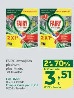 HiperDino FAIRY lavavajillas platinum plus limón oferta