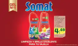 HiperDino SOMAT lavavajillas en gel todo en 1 limón 40 lavados oferta
