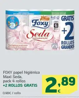 HiperDino FOXY papel higiénico Maxi Seda oferta