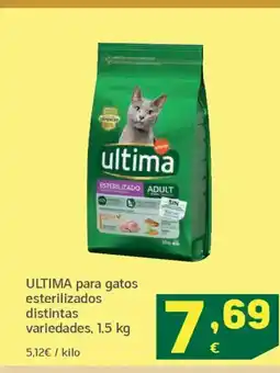 HiperDino ULTIMA para gatos esterilizados distintas variedades oferta