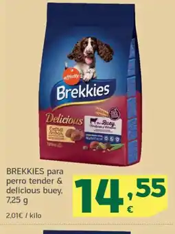 HiperDino BREKKIES para perro tender & delicious buey oferta
