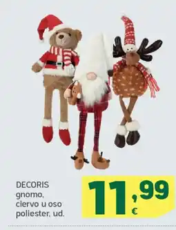 HiperDino DECORIS gnomo, ciervo u oso poliester oferta