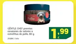 HiperDino GENTLE CHEF premios corazones de salmón o estrellitas de pollo oferta