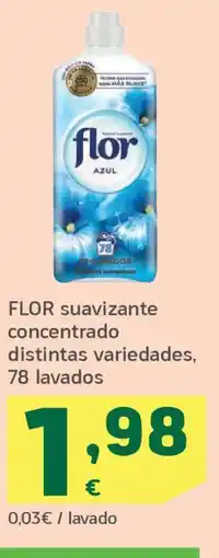 HiperDino FLOR suavizante concentrado distintas variedades, 78 lavados oferta