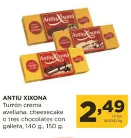Alimerka ANTIU XIXONA Turrón crema avellana, cheesecake o tres chocolates con galleta oferta