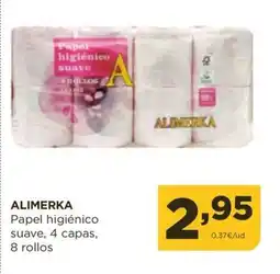 Alimerka ALIMERKA Papel higiénico suave, 4 capas, 8 rollos oferta