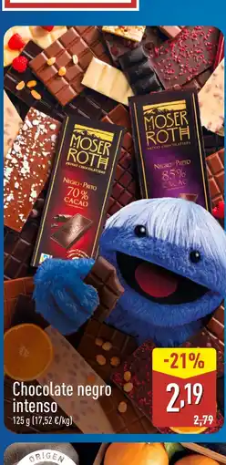 ALDI Chocolate negro intenso oferta