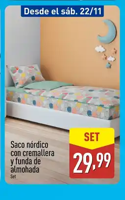 ALDI Saco nórdico con cremallera y funda de almohada oferta