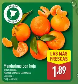 ALDI Mandarinas con hoja oferta