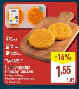 ALDI Hamburguesas Crunchy Chicken oferta