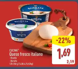 ALDI CUCINA Queso fresco italiano oferta