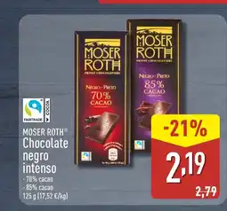 ALDI MOSER ROTH Chocolate negro intenso oferta