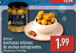 ALDI SPECIAL Aceitunas rellenas de anchoa extragrandes oferta