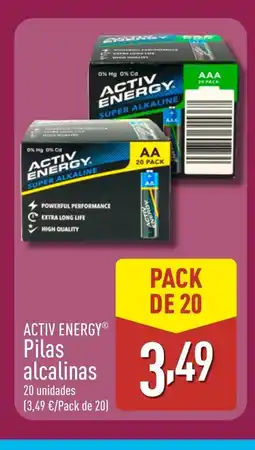 ALDI ACTIV ENERGY Pilas alcalinas oferta