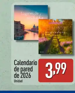 ALDI Calendario de pared de 2026 oferta