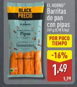 ALDI EL HORNO Barritas de pan con pipas oferta