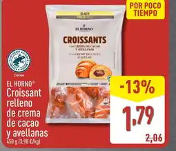 ALDI EL HORNO Croissant relleno de crema de cacao y avellanas oferta