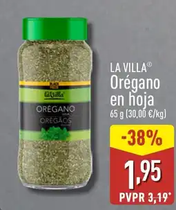 ALDI LA VILLA Orégano en hoja oferta