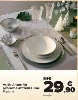 Carrefour Carrefour home - vajilla ariane filo plateado oferta