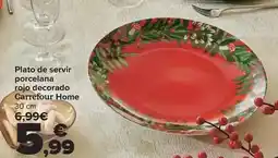 Carrefour Carrefour home - plato de servir porcelana rojo decorado oferta