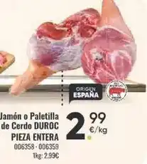 Family Cash Duroc - jamon o paletilla de cerdo oferta