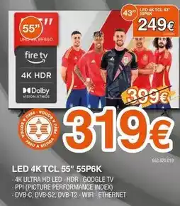 Expert Tcl - led 4k 55 55p6k oferta