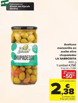 Carrefour Sevilla - aceituna manzanilla en aceite oliva chupadedos oferta