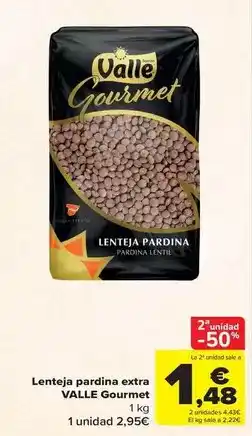 Carrefour El valle - lenteja pardina extra gourmet oferta