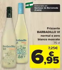 Carrefour Barbadillo - frizzante normal o zero blanco moscato oferta