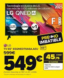 Carrefour LG TV 65" 65QNED70A6A.AEU oferta