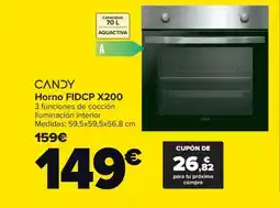Carrefour CANDY Horno FIDCP X200 oferta