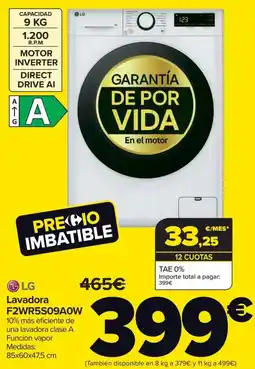 Carrefour LG Lavadora F2WR5S09AOW oferta