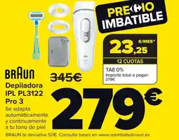 Carrefour BRAUN Depiladora IPL PL3122 Pro 3 oferta