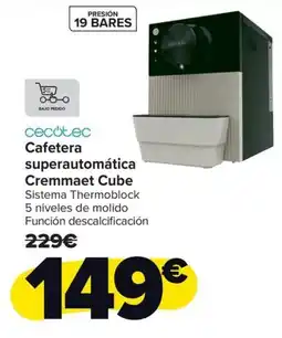 Carrefour CECOTEC Cafetera superautomática Cremmaet Cube oferta