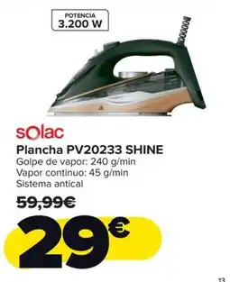Carrefour SOLAC Plancha PV20233 SHINE oferta